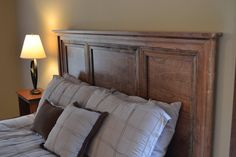 This is an elegant craftsman headboard that will become the focal point of your master bedroom. It is made out of birch veneer plywood with a solid pine top and picture frames.  The headboard pictured is on a queen bed and it is 68" wide x 40" tall. The outside edge is 2.5" deep and the top is 3.5" deep. Contact me if you need custom dimensions. The headboard is designed to hang on the wall with a French cleat (see diagram in photos). Attach the French cleat to the wall and hang the headboard on Picture Headboard, Wooden Headboards, Elegant Headboard, Beautiful Bedrooms Master, Veneer Plywood, Birch Veneer, Custom Headboard, Wooden Headboard, French Cleat