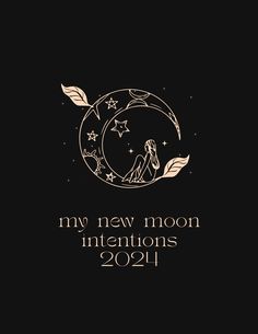 the new moon logo for my new moon intentionss, designed in gold and black