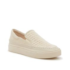 Dolce Vita-Saydi Slip-On Sneaker - Women's Upgrade your casual days with the Saydi slip-on sneakers from Dolce Vita. This pair features a classic silhouette that is elevated by a woven upper, intricate stitching along the edge, and a platform design. Spring Beige Slip-on Sneakers With Rubber Sole, Beige Slip-on Sneakers For Everyday, Casual Beige Synthetic Slip-on Sneakers, Summer Beige Slip-on Sneakers, Spring Beige Slip-ons With Perforated Toe Box, Beige Slip-ons With Perforated Toe Box For Spring, Beige Summer Slip-on Sneakers, Beige Low-top Casual Slip-ons, Casual Beige Low-top Slip-ons