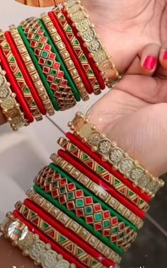 "Traditional Handmade Silk Thread Kundan Stone Studded Bangle Chuda Set Fashion Jewelry For Women Wedding Festive Party Wear Kada Set BANGLE SIZE -  2.4\" Inches, 2.6\" Inches, 2.8\" Inches, 2.10\" Inches Weight - 125 gm  Material: Silk Thread Color: As Per Picture The Bangles are decorated with beautiful stone. It makes your look noble and adds your charming Package include Set Of Silk Thread Bangles Fantastic Hand Kada for weddings, proms, parties or other special occasions * Specially Made For Traditional Occasions. * Used For Hands, It Can Be Reused. * For Bridal bridesmaids." Traditional Bangle With Zari Work For Parties, Traditional Party Bangle With Zari Work, Party Bangle With Gota Work, Bollywood Style Bracelets With Zari Work For Parties, Bollywood Zari Work Bracelets For Party, Gold Bangle With Zari Work For Party, Zari Work Bangle For Parties And Festivals, Festive Bollywood Bangle For Parties, Bollywood Style Festive Bangle For Parties