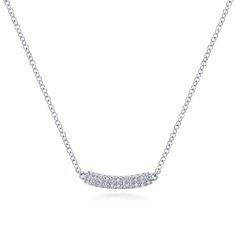 14K White Gold Diamond Curved Bar Necklace Mens Diamond Necklace, Curved Bar Necklace, Diamond Bar Necklace, Curved Bar, White Gold Necklace, Diamond Necklace Set, White Gold Chains, Classic Necklace, Gold Diamond Necklace