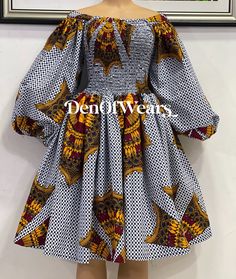 African Print Smocked Ankara Gown.ankara Elastic Dress With - Etsy Elastic Ankara Dress Styles, Elastic Dresses Ankara, African Print Smocked Dress, Elastic Gown Styles, Flare African Dresses, Elastic Dress Ankara, African Print Flare Dresses, Ankara Free Dress Styles, Ankara Flair Dress Styles