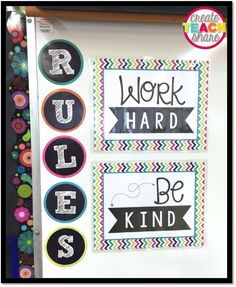 the word work is displayed on a bulletin board