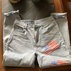 Nwot Super Cute !! Nwot Never Worn. Size 4 American Flag Jeans, Flag Jeans, Wild Fable Jeans, Wild Fable, High Jeans, American Flag, Women Jeans, Color Blue, High Rise