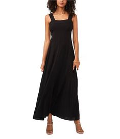 Vince Camuto Square Neck Sleeveless Shift Maxi Dress | Dillard's Flattering A-line Summer Maxi Dress, Summer A-line Maxi Dress With Flattering Silhouette, Solid Sleeveless Midi Dress With Flattering Silhouette, Fitted Bodice Sleeveless Maxi Dress, Black Sleeveless Unlined Midi Dress, Spring Sleeveless Maxi Dress With Flattering Silhouette, Sleeveless Beach Midi Dress With Fitted Bodice, Elegant Sleeveless Sundress With Fitted Bodice, Sleeveless Maxi Dress With Fitted Bodice For Summer