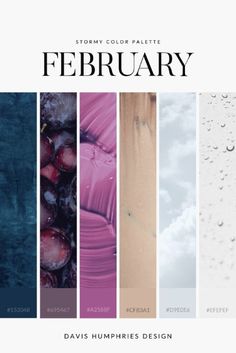 an image of the color palettes for february