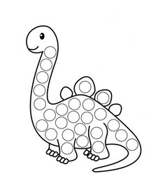 a dinosaur with dots on it's back coloring pages for kids to print and color