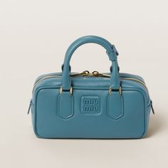 Miu Miu Arcadi Leather Bag Marine Blue Height: 10.5cm Width: 22cm Depth: 7.5cm Marine Blue Color, Miu Miu Bag, Marine Blue, Blue Bags, Miu Miu, Limited Time, Leather Bag, Color Blue, Bag Lady