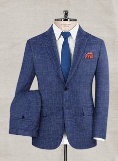 Introduce your styling rotation with some courageous refinement like our Italian Murano Cobalt Blue Wool suit. Crafted from wool linen silk blend, the naturally breathable suit features a decent texture along with the cobalt blue hue that makes for an outstanding menswear piece needed in every gent’s closet. 
 
 Look features a 2 button jacket with notch lapels, real horn royal buttons, single vent, three cuff buttons and two welted back pockets on trousers. 
 You can change the look during cust Classic Blue Linen Suits, Classic Blue Linen Suit, Blue Fitted Suits With Pockets, Blue Fitted Linen Suit, Fitted Blue Suit With Pockets, Fitted Blue Suits With Pockets, Blue Linen Suits For Business Casual, Blue Suits With Pockets For Business Casual, Blue Business Casual Suit With Pockets