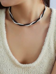 Black Onyx Natural Pearl Necklace - floysun