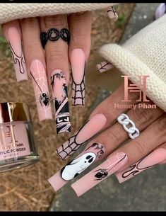 Coffin Tips, Amazing Nail Art, Nail Place, Gel Paint, October Nails, Glow Nails