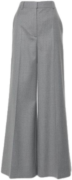 Elegant Gray Wide Leg Pants With Pockets, Gray Wide Leg Pants For Formal Fall Occasions, Elegant Gray Full-length Wide Leg Pants, Gray Formal Wide Leg Full Length Pants, Elegant Gray Wide Leg Pants, Gray Wide Leg Full Length Pants For Formal Occasions, Chic Gray Wide Leg Pants For Formal Occasions, Gray Wide Leg Pants With Belt Loops For Work, Formal Gray Wide Leg Pants