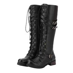 Hak Tinggi, Military Combat Boots, Gothic Boots, Platform Boots Chunky, Pu Boots, Buy Boots, Punk Boots, Velvet Heels, Zipper Boots