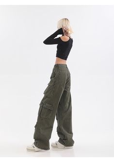 Y2k Green Pants For Fall, Y2k Style Green Pants For Fall, Green Y2k Pants For Fall, Green Y2k Wide Leg Bottoms, Green Wide Leg Y2k Bottoms, Y2k Style High Waist Green Bottoms, Y2k Style Green Straight Leg Pants, Y2k Green Wide Leg Cargo Pants, Y2k Wide Leg Green Cargo Pants