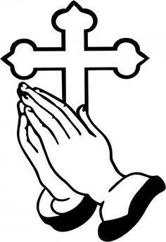 hands holding a cross and praying