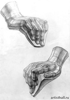 two hands are shown in black and white