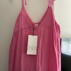 Zara Dress Size Medium Never Worn Open To Offers Zara Summer Sleeveless Beach Dress, Zara Summer Sleeveless Dress For Beach, Zara Sleeveless Summer Beach Dress, Zara Sleeveless Summer Dress For Beach, Zara Sleeveless Midi Dress For Summer, Zara Casual Midi Sleeveless Dress, Long Sleeveless Dress For Spring And Summer, Sleeveless Long Dress For Spring, Zara Cotton Vacation Dresses