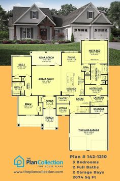 the plan for this house is to be very large and has two master suites on each side