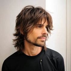 Shaggy Men's Haircut with Bangs - Top 2024 Trends Unveiled Man Mullet, Queer Hair, Guy Haircuts Long, Shaggy Haircuts, Men's Long Hairstyles, Hair Styles Men, Shag Hairstyles, Corte De Cabelo Masculino, Wolf Cut