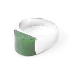 Our Jewelry is stunningly crafted from Canadian Nephrite jade set into Sterling Silver and Vermeil. Vermeil is a combination of precious metals. The inside core is pure Sterling Silver covered in a solid coating of 18 karat Gold. This creates long-lasting jewelry that feels and looks like pure Gold, but at the cost of Sterling Silver. Comes with a Hand Crafted Wooden Display Box. Available in both Sterling Silver and Vermeil. Available in multiple sizes Modern Jade Gemstone Jewelry, Modern Oval Green Jewelry, Modern Green Jewelry For Formal Occasions, Modern Oval Jade Jewelry, Modern Jade Jewelry For Anniversary, Classic Jade Rings With Polished Finish, Modern Oval Jade Ring, Classic Green Jewelry With Polished Finish, Minimalist Green Emerald Ring With Polished Finish