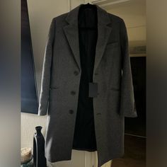 Brand New Classic Gray Long Sleeve Sweater Coat, Classic Fitted Sweater Coat For Winter, Classic Long-sleeve Gray Sweater Coat, Classic Gray Long-sleeved Sweater Coat, Classic Long Winter Blazer, Formal Winter Fitted Sweater Coat, Fitted Formal Winter Cardigan, Formal Fitted Long Sweater Coat, Classic Winter Cardigan For Business