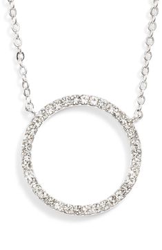 Pavé crystals form a ring of fire as the brilliant pendant on this simple chain necklace. Style Name:Nordstrom Pavé Open Circle Pendant Necklace. Style Number: 5571043. Nordstrom Necklaces For Gifts, Elegant Silver Necklace From Nordstrom, Elegant Silver Necklaces By Nordstrom, Silver Nordstrom Jewelry For Gift, Nordstrom Elegant Silver Necklace, Simple Chain Necklace, Nordstrom Jewelry, Paired Jewelry, Ring Of Fire