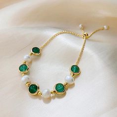 Bracelets Charm Jewelry BCJTXY35 Baroque Pearl Green Stone Rounded Bead - Touchy Style . Green Round Beads Bracelets For Party, Green Round Bracelets For Party, Green Crystal Round Bracelet For Parties, Elegant Green Bracelet With Round Beads, Green Round Crystal Bracelet For Party, Elegant Green Beaded Pearl Bracelet, Green Round Beaded Bracelets For Party, Green Crystal Bead Party Bracelet, Adjustable Green Pearl Bracelet