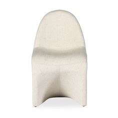 an upholstered white chair on a white background