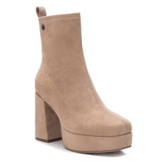 Women's Casual Boots by Refresh. Take your style to the next level with Refresh Shoes! These 3.93 in suede booties are the perfect blend of casual and comfort. Trend design that goes well with every outfit. Front platform. Side zipper closure. Lightweight non-slip rubber sole. These stylish shoes are the perfect blend of fashion and function. Manufactured with the highest quality materials, they are built to last. The comfort level of these shoes is unmatched, providing all-day support for your Womens Casual Boots, Quilted Boots, Dress Booties, Womens Combat Boots, Block Heel Ankle Boots, Chunky High Heels, Lace Up Booties, Women Men Shoes, Shoes Booties