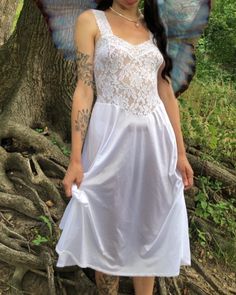 Very light and elegant nightgown. Fabric is stretchy.Will fit S-M size White Lace Nightgown, Elegant Nightgown, Beautiful Nightgown, Lace Nightgown, Silk Slip Dress, Silk Slip, Night Dress, Night Gown, White Lace