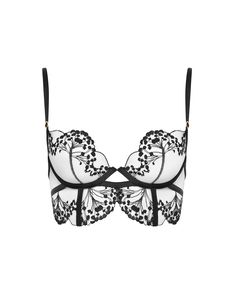 We understand that beauty lies in the details, and the Marisa bra is the perfect example of that. Exquisite floral embroidery adorns this vintage-inspired style, adding a touch of allure and intrigue. Every stitch is meticulously crafted, creating a mesmerising pattern that elevates the bra to a work of art. Whether you're wearing it under a special outfit or simply indulging in a moment of self-admiration, the Marisa bra will make you feel unstoppable. Luxury Bustier Intimates, Sheer Bras, Thigh Harness, Thigh Chain, Lingerie For Women, Black Lace Bra, Best Lingerie, Soft Cup Bra, Lingerie Sets