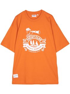 pumpkin orange cotton jersey texture graphic print to the front logo print to the front crew neck drop shoulder short sleeves straight hem Orange Graphic Print Tops For Streetwear, Oversized Orange T-shirt For Streetwear, Orange Graphic T-shirt For Streetwear, Orange Graphic Design T-shirt For Streetwear, Orange Cotton T-shirt With Text Print, Orange Crew Neck T-shirt With Logo Print, Orange Short Sleeve T-shirt With Letter Print, Orange Short Sleeve T-shirt With Text Print, Oversized Orange Graphic Print T-shirt