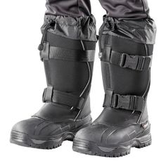 a pair of black boots with straps and buckles