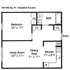 the floor plan for a two bedroom apartment