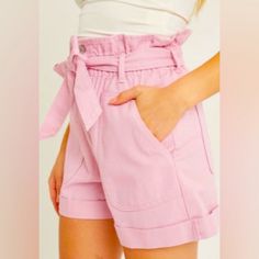 These Denim Paperbag Shorts With Button Fly And Belt Detail Are The Cutest Shorts This Season! Color: Bubblegum Pink Material: 70% Rayon, 25% Nylon, 5% Spandex Fit: True To Size Please See Pictures For Exact Measurements. Offers Are Welcome Summer Cotton Jean Shorts, High Waist Cotton Jean Shorts With Belt Loops, High-waist Cotton Jean Shorts With Belt Loops, High Waist Cotton Shorts For Day Out, High-waist Cotton Shorts For Day Out, Trendy Pink Jean Shorts With Pockets, High Waist Cotton Shorts With Belt Loops, High-waist Cotton Shorts With Belt Loops, Trendy Cotton Shorts With Belt Loops