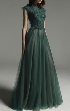 Forest Green Evening Dress, Green Gowns Elegant, Green Gown Elegant, Elegant Green Dresses, Green Gowns, Short Sleeve Gown, Green Evening Dress, Prom Dresses 2017