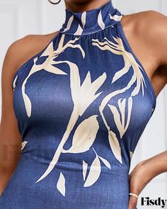 Fisdy - Vestido ajustado sin mangas con exquisito estampado de plantas Sleeveless Bodycon Dress, Plant Print, Botanical Print, Olivia Mark, Botanical Prints, Dress Fabric, Sleeve Styles, Dress Shop, Bodycon Dress