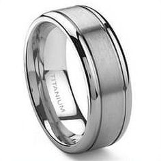 men's wedding band with brushed finish in white gold