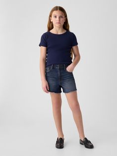 Faux Snap, Stretch Denim Shorts, High Rise Denim Shorts, Gap Kids, High Rise Denim, Cute Summer Outfits, Recycled Cotton, New Woman, Toddler Boys