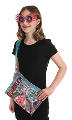 PRICES MAY VARY. Size: Standard 100% polyester, fabric-lined faux leather pouch measures 12" wide by 9" high Pouch has top zipper closure, inner patch pocket Length-adjustable webbing shoulder strap clips to D-rings at ends of pouch Outside of pouch has printed graphics to resemble the cover of "The Quibbler" Dive into the whimsical and wonderfully eccentric world of Luna Lovegood with this meticulously crafted Luna Lovegood Costume Accessory Kit, a treasure trove for fans who adore the unique R Luna Lovegood Accessories, Harry Potter Pencil Case, The Quibbler, Luna Lovegood Costume, Harry Potter Luna, Comic Con Outfits, Faux Leather Pouch, Harry Potter Luna Lovegood, Wizard Costume