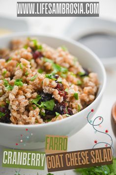 Get ready to wow your family and friends with our Farro, Cranberry, and Goat Cheese Salad - Life's Ambrosia. This easy-to-make side dish is a holiday hero that'll steal the spotlight at every gathering. Bursting with flavor, this deliciously light salad will have your taste buds singing! 😋 Follow me for more! ✨