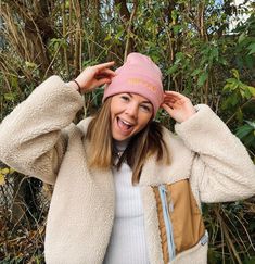 Pink Beanie Outfit, Beanie Outfit, Pink Beanie, Accessories Pink, Pink Beanies, Adventure Outfit, Cuffed Beanie, Him Gifts, For Him Gifts