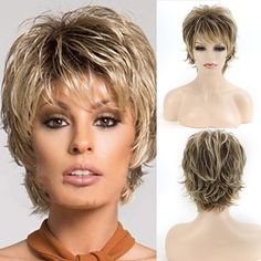 Dominique Mcelligott, Wigs Color, Pixie Cut With Bangs, Corte Pixie, Natural Wigs, Short Hair Wigs, Wigs Online, Short Haircut, Short Blonde