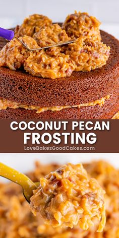 Coconut Pecan Frosting German Chocolate Coconut Frosting, Homemade Coconut Frosting, German Cake Frosting, Coconut Frosting Recipe Easy, Coconut Pecan Icing Recipe, Coconut Pecan Frosting Recipe, Coconut Pecan Icing, German Chocolate Icing, Easy German Chocolate Cake