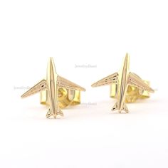 Genuine Plane 18K Yellow Gold Dainty, Minimalist Air Stud Earrings, Cartilage Earrings Unique Gift Idea Fine Jewelry Wedding Jewelry Handmade Jewelry >> About this product:- * SKU Code: SBN00599 * Custom Metal Purity: 14K/ 18K * Handmade/ Handcrafted Fine Jewelry * Metal: 14K Solid Yellow Gold (with Stamped) * Metal Purity: 14K * Custom Metal Purity: 14K/ 18K * Earrings Size:- 8 x 6 mm >> Sizing & Measurements:- >> We will make a great gift for the upcoming festive season - or for birthdays, val Minimalist Gold-plated Ear Climbers, Classic 14k Gold Ear Climbers, Classic Gold Pierced Ear Climbers, Minimalist Gold Plated Cartilage Earrings For Anniversary, Yellow Gold-plated Ear Climbers As Gift, Gold Plated Yellow Gold Ear Climbers As Gift, Yellow Gold Plated Ear Climbers As Gift, Gold Plated Yellow Gold Ear Climbers For Gift, Adjustable Gold Ear Climbers For Gift