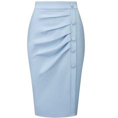 Hobemty Women's Pencil Skirt High Waist Pleated Front Work Midi Skirts : Target Workwear Fitted Pleated Mini Skirt, Knee-length Skirt With Side Buttons For Work, Mini Skirt With Side Buttons For Work, Workwear Mini Skirt With Side Buttons, Fitted Solid Pleated Skirt For Workwear, Buttoned Pencil Mini Skirt For Work, Pencil Mini Skirt With Buttons For Workwear, Elegant Office Skirt With Side Buttons, Chic Fitted Pleated Pencil Skirt