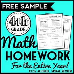 the 4th grade math homework workbook for the entire year