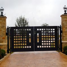 an iron gate is open to let people know where they are going