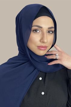 Our Luxury Chiffon hijab-Dark Slate is perfect for every occasion. With the softest chiffon fabric we could find, our Luxury Chiffon will become your go to hijab whether you're going out to a fancy party or keeping it casual, looking beautiful is effortless! Fabric: Polyester Chiffon Dimension: 70" x 27" Contour: Long Rectangle Thickness: Light Texture: Smooth Care: Machine or hand wash in warm water, tumble dry or air dry, iron if needed. Elegant Solid Niqab For Eid, Elegant Niqab For Eid, Elegant Chiffon Khimar For Eid, Elegant Chiffon Headscarf For Eid, Elegant Chiffon Headscarf, Elegant Solid Color Chiffon Hijab, Elegant Solid Chiffon Hijab, Hijab Fabric, Chiffon Hijab