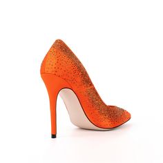 Shop Women's Orange Satin Beads Pointed Toe Stiletto Heel Pumps color Orange for Anniversary, Going out, Hanging out, Party, Red Carpet with worldwide Free shipping & Free return. Orange Heels With Sculpted Heel And Pointed Toe, Orange Patent Leather Pointed Toe Heels, Luxury Orange Pointed Toe Heels, Chic Orange Heels With 4-inch Heel, Orange Evening Heels With 4-inch Heel, Orange Satin, Pumps Heels Stilettos, Shoe Size Chart, Heel Pumps